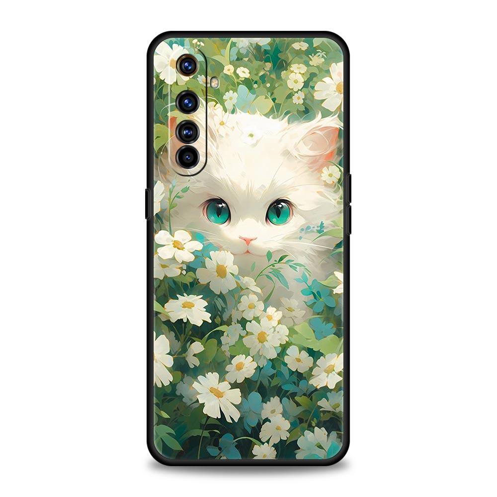 Милый чехол для телефона с кошкой-детективом Для Realme 12 11 10 9 8 5G 7 6 GT5 GT3 GT2 Pro Plus C21 C11 C25 C35 GT Neo 2 3 3T 5 Мягкий чехол