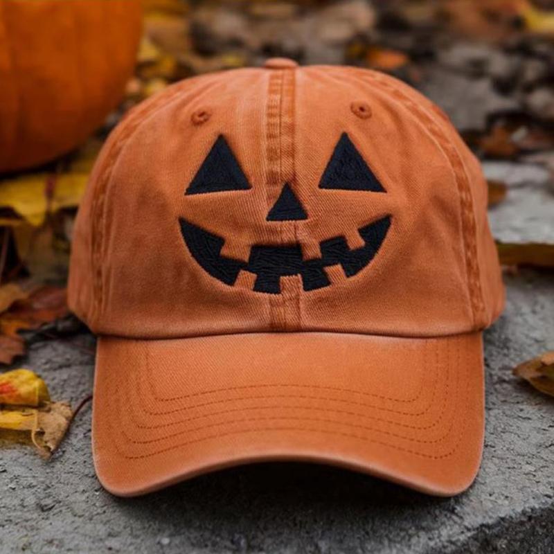 Хэллоуин Унисекс Вышивка Тыква Бейсболка Фестиваль Хэллоуин Вечеринка Тыква Лицо Шляпа Головной убор