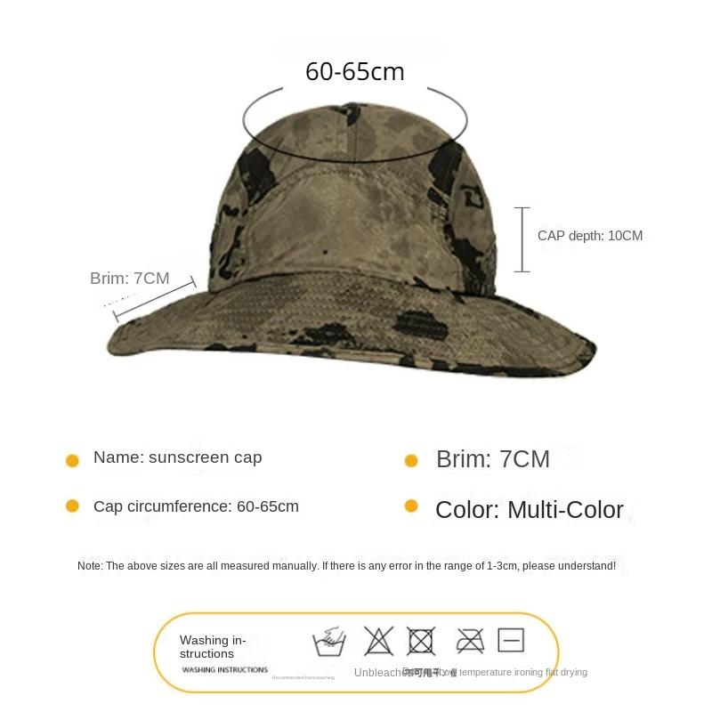XXL Big Head Hat Men Summer Outdoor Jungle Fisherman Cap Lightweight Quick-drying Sun Bucket Hats 60-65cm