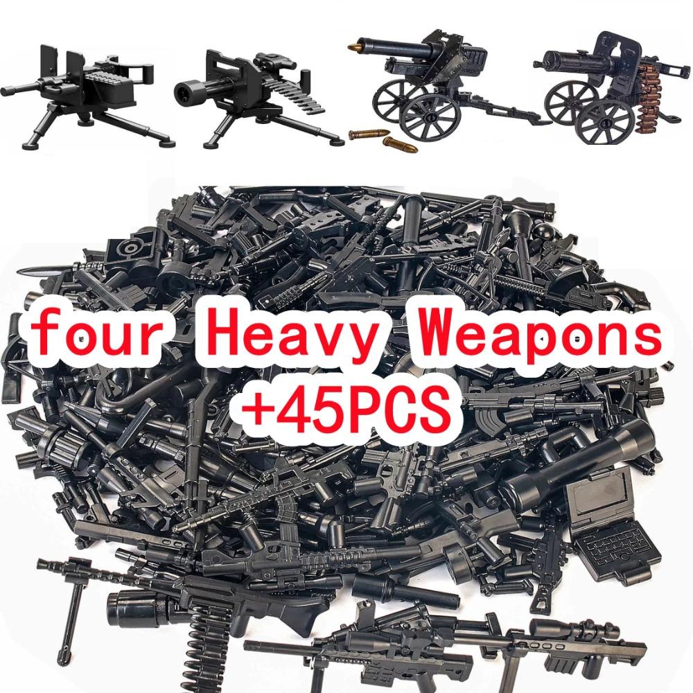 Конструктор Второй мировой войны Военное оружие Полицейский Солдат Фигурка Аксессуары Модель Кирпич Пистолет Пушка Пусковая установка Бункер Аванпост Игрушка X017
