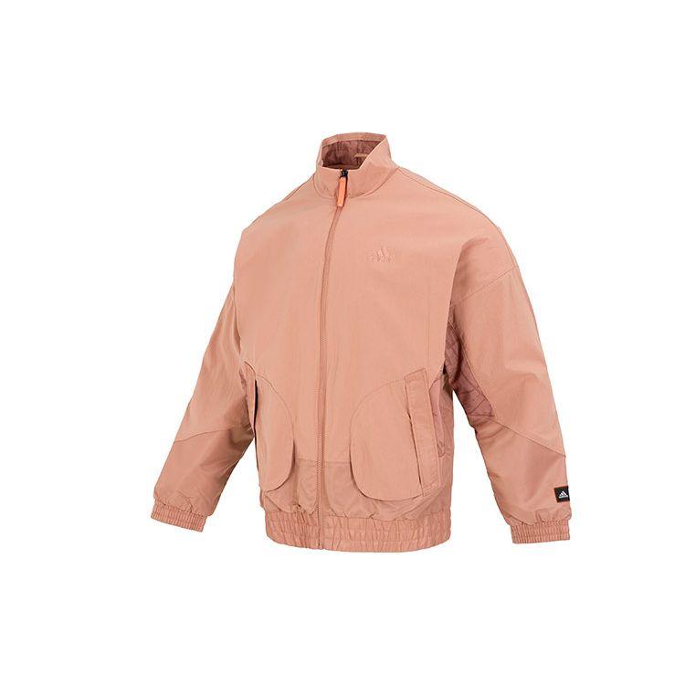 Adidas Cm Com Wv Track Jacket Solid Color Casual Stand Collar Outerwear Men Outerwear Coral HZ3038