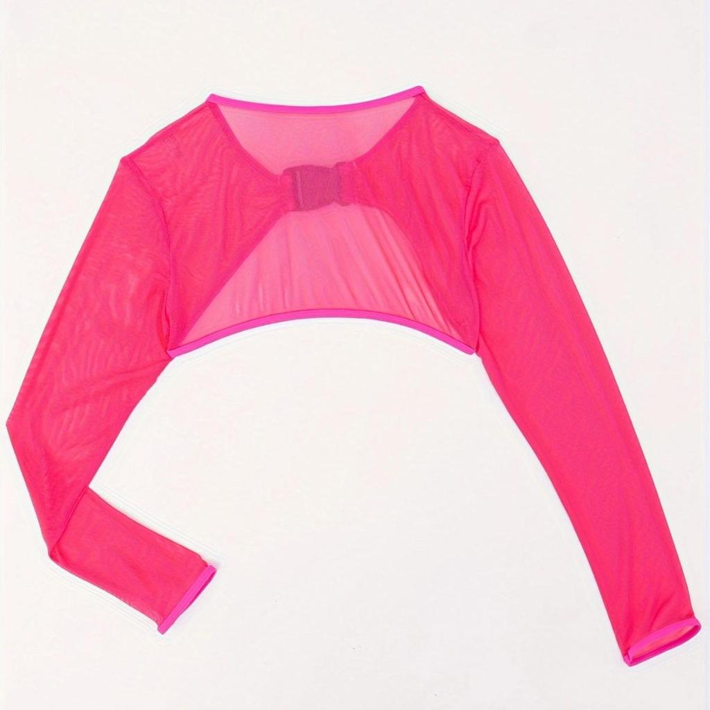 2025 Европейский и американский сетчатый сексуальный купальник женский с длинным рукавом накидка горячий источник пляжная одежда однотонный топ