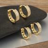 Nidin High Quality Hip-Hop Style Hoop Earrings For Women Female Geometric Copper Cubic Zirconia Ear Jewelry Daily Party Gifts