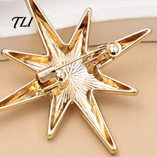 Daily Wear Jewelry Alloy Eight-pointed Star Brooch Pin, Shape Decorative Jewelry, Pin Clothing Accessory for Suits Coats Scarves Shawls Bags Elegant
