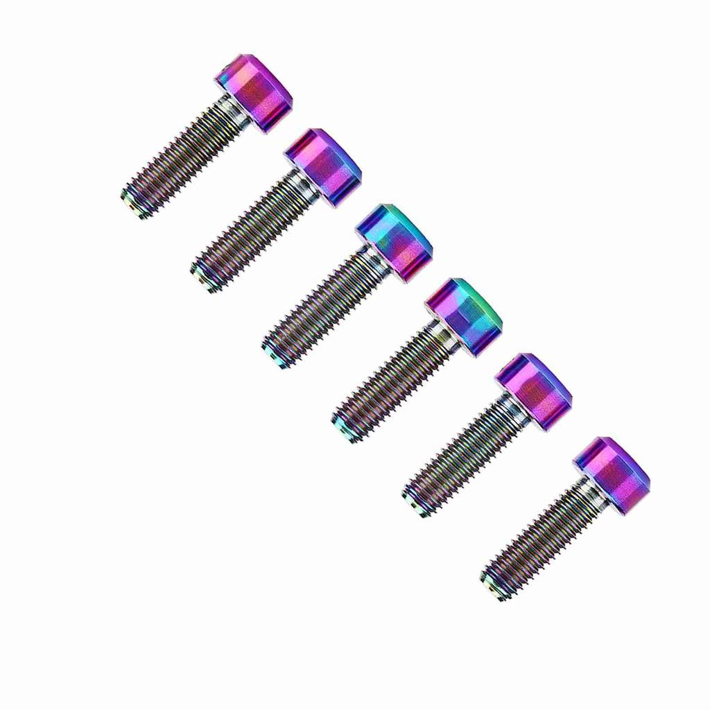 Набор из 6 шт. M5*16 мм титанового сплава для велосипеда с фиксированным выносом руля для горного велосипеда (Многоцветный)