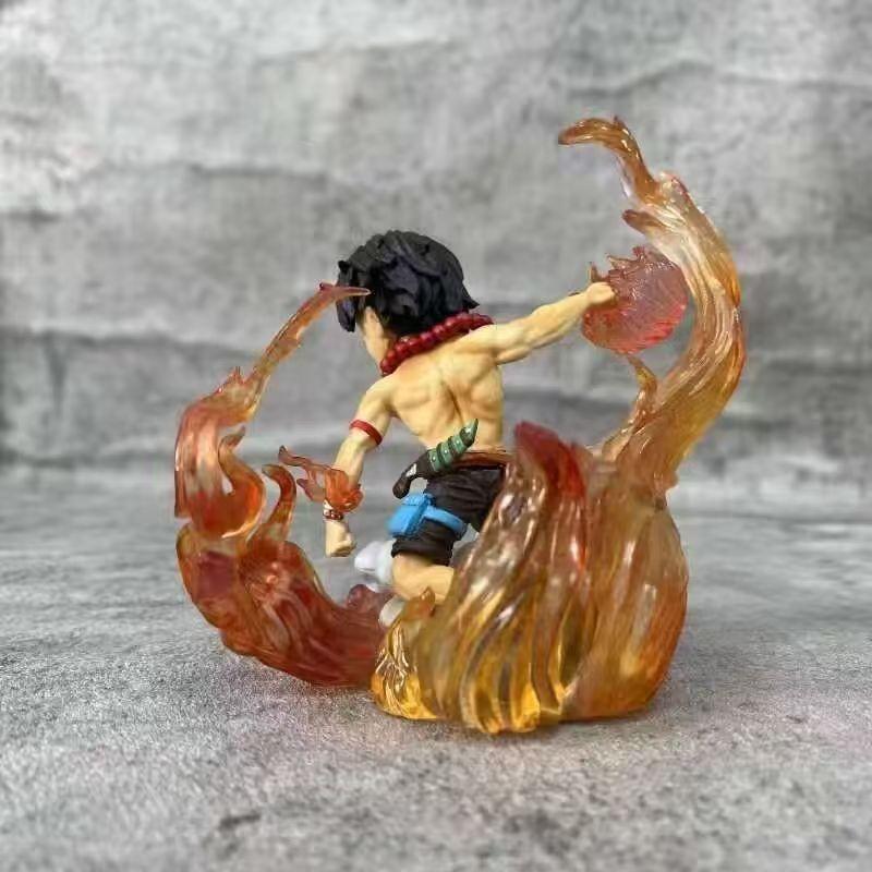 Аниме Фигурка One Piece 10 см Q-версия Боевая Фигурка Действия Портгас Д. Эйс Модель Статуэтка из ПВХ Кукла Коллекция Подарок