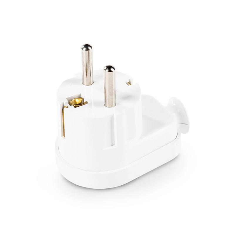 Angled Plug Detachable 2P+Z Uni-Schuko White