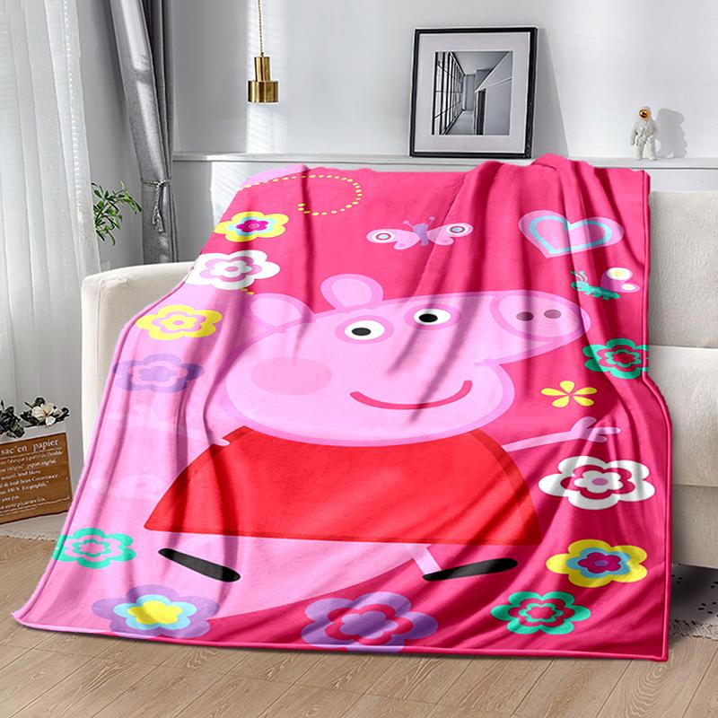 1pc Blanket Peppa Pig2 Print Design, Lightweight Blanket for Sofa, Bed- Soft &Warm, Gift for All Seasons like Christmas, Halloween