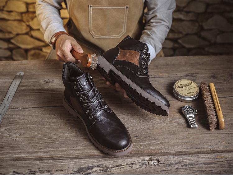 Мужские кожаные ботинки Cross-Border Large, модные осенне-зимние ботинки Martin средней высоты с высоким берцем, размеры США.