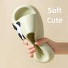 Comfortable Soft Soled Women's Slippers Shock-absorbing Home Slippers Non-slip Bathroom Slippers Cute Panda Print Flat Slippers