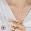 Blogger Jewelry Миниатюрное двойное персиковое сердечко Love ожерелье, титановая сталь с покрытием 18-каратное золото ключичная цепочка P221