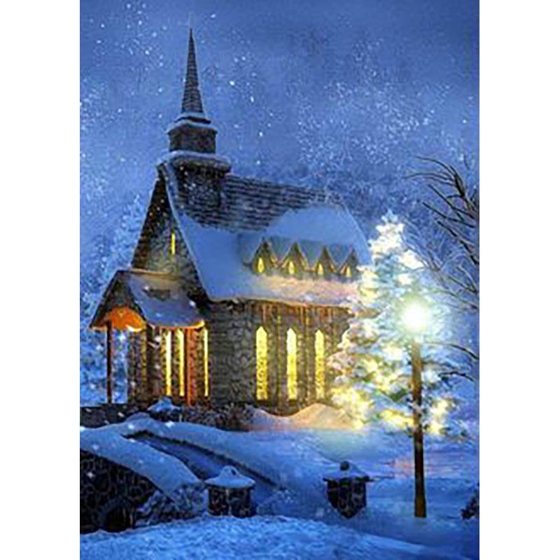 Diy 5D алмазная живопись полная круглая дрель зимняя природа вышивка крестиком мозаика Смола Алмазная вышивка набор снежный пейзаж декор