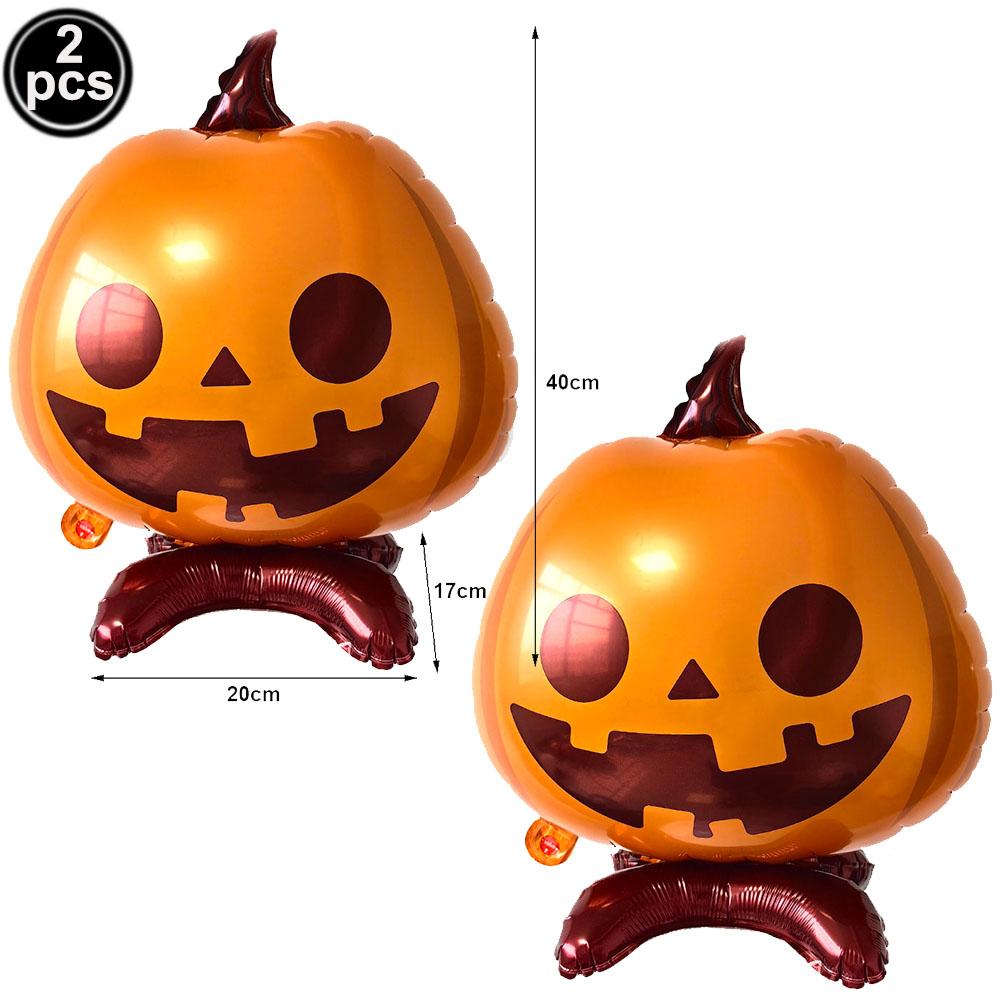 Halloween Pumpkin Inflatable Aluminum Foil Balloon Standing Pumpkin Balloon Happy Halloween Party Decoration Supplies