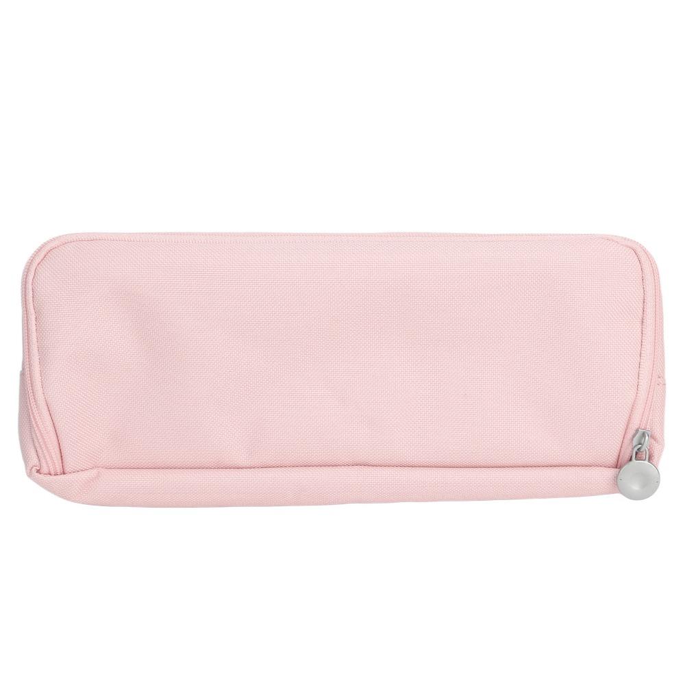 Spacious Interior Double Window Pencil Case Solid Color Solid Color Pencil Pouch Travel Organize