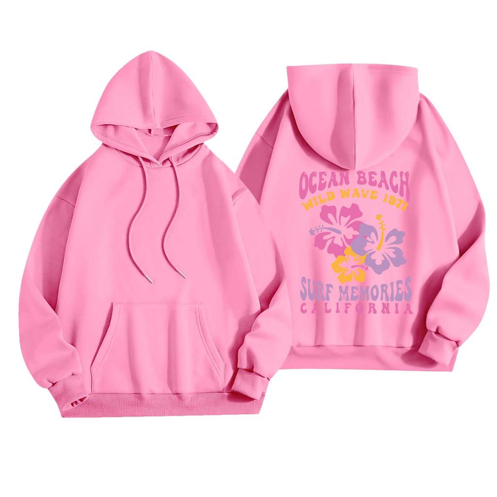 Women's Fashion Women's Lightweight Long Sleeve Pullover With Pockets Preppy Graphic Hoodie