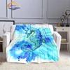 Marine Animal Sea Horse Blankets Super Soft Hippocampus Flannel Blanket Warm Lightweight Kids Bedding Sofa Chairs All Seasons