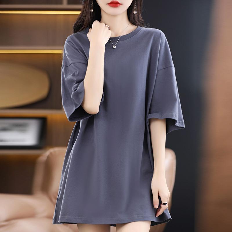 DAFIFY Женские модные повседневные летние весенние однотонные блузки и рубашки с короткими рукавами и круглым вырезом с принтом