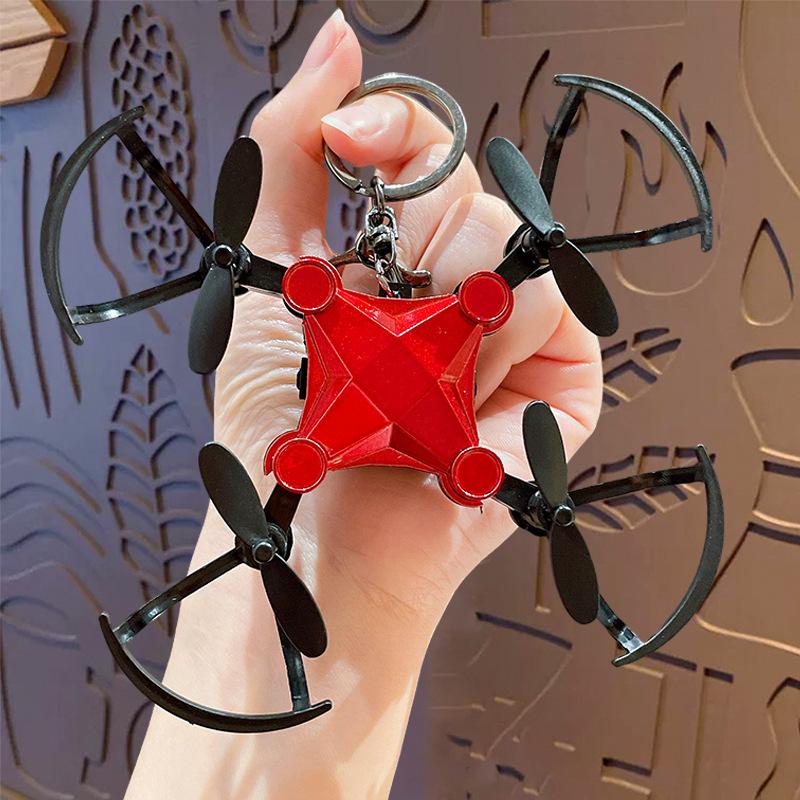 Mini Drone Keychain Creative Cartoon Aircraft Pendant Bag Charm Backpack Hanger Unique Tech Gift for Kids Teens