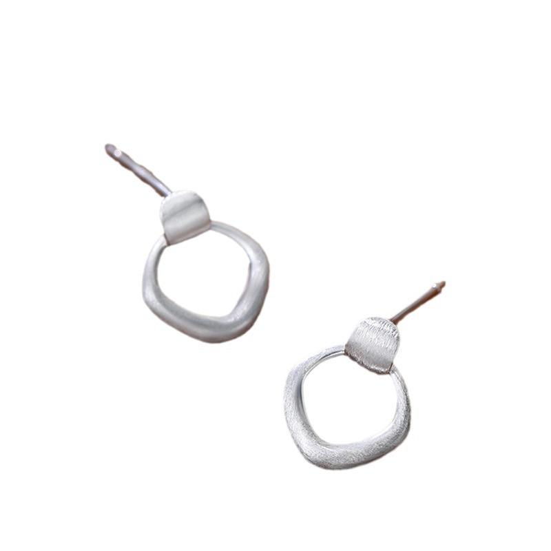 ANENJERY Simple Diamond-shaped Geometric Stud Earrings Women's Temperament Versatile Popular Jewelry