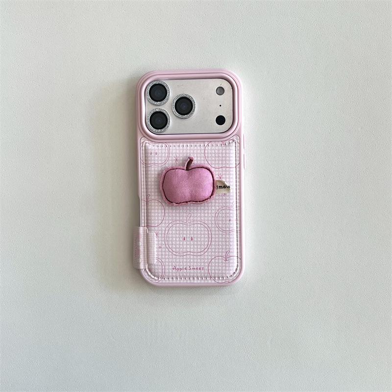 Розовый клетчатый 3D чехол для телефона Apple и шнурок для iPhone 14, 15, 16 Pro Max, 17