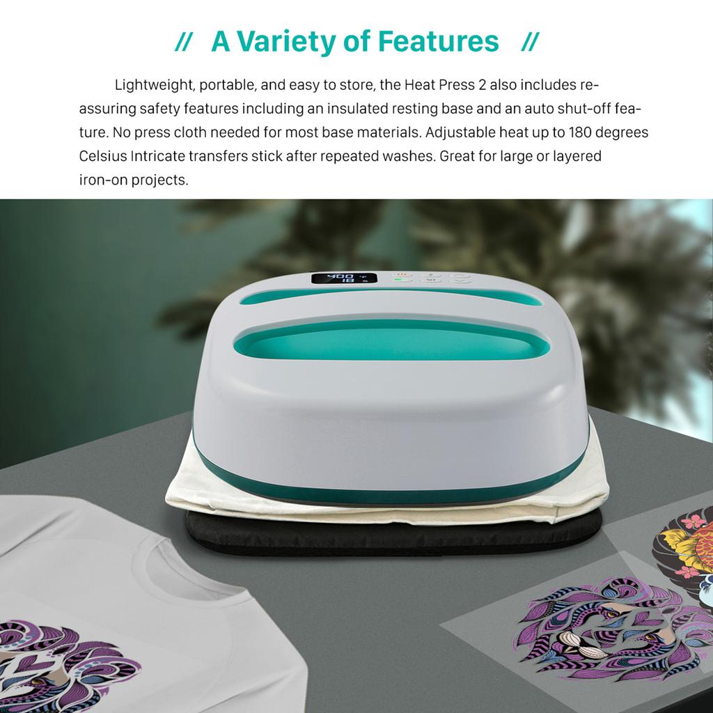 Coolinbo термопресс для футболок, 9,4 x 9,4 дюйма, термопереносный железный пресс, быстрый нагрев для