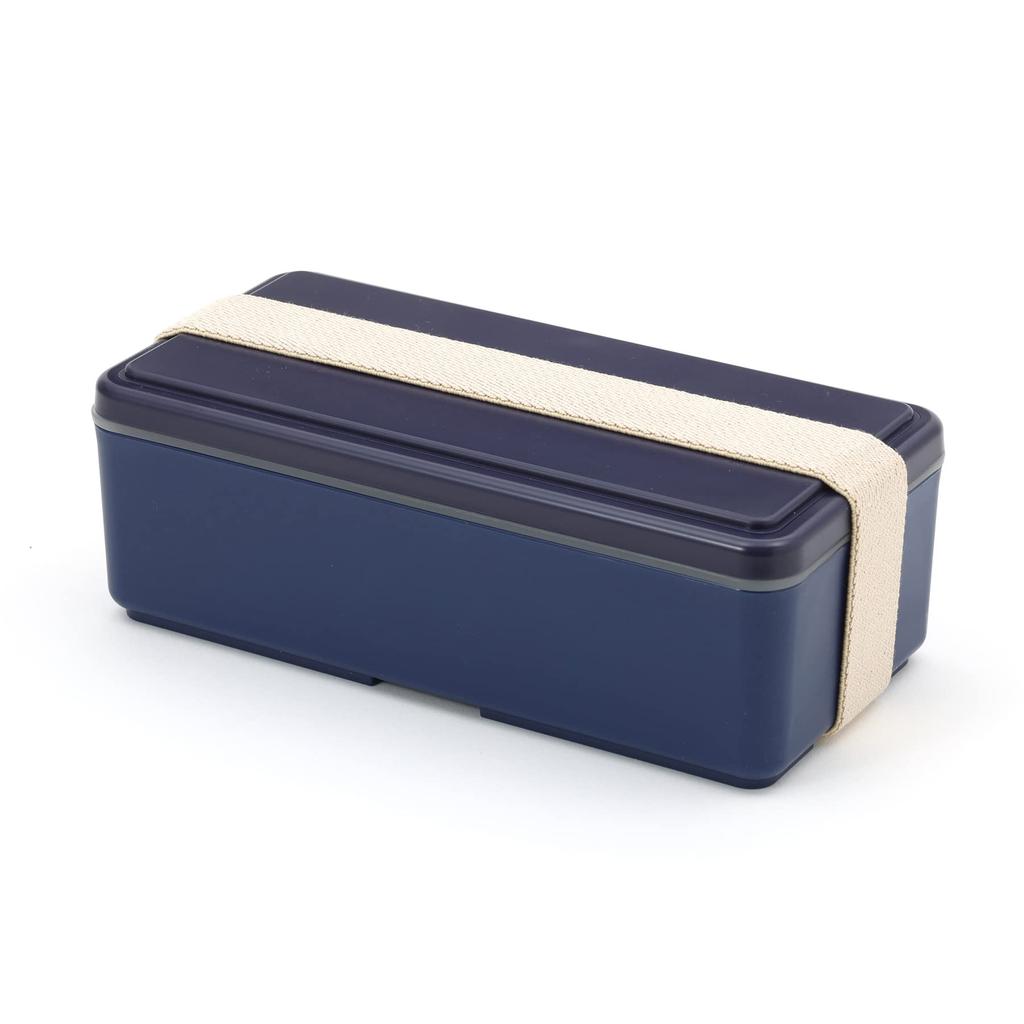 Miyoshi Seisakujyo Square Ice Pack Integrated Square Lunch Box W Lunch Box 2 Tiers Navy X X 12 Cm 1000ml with Partitions Lunch Box for Women and
