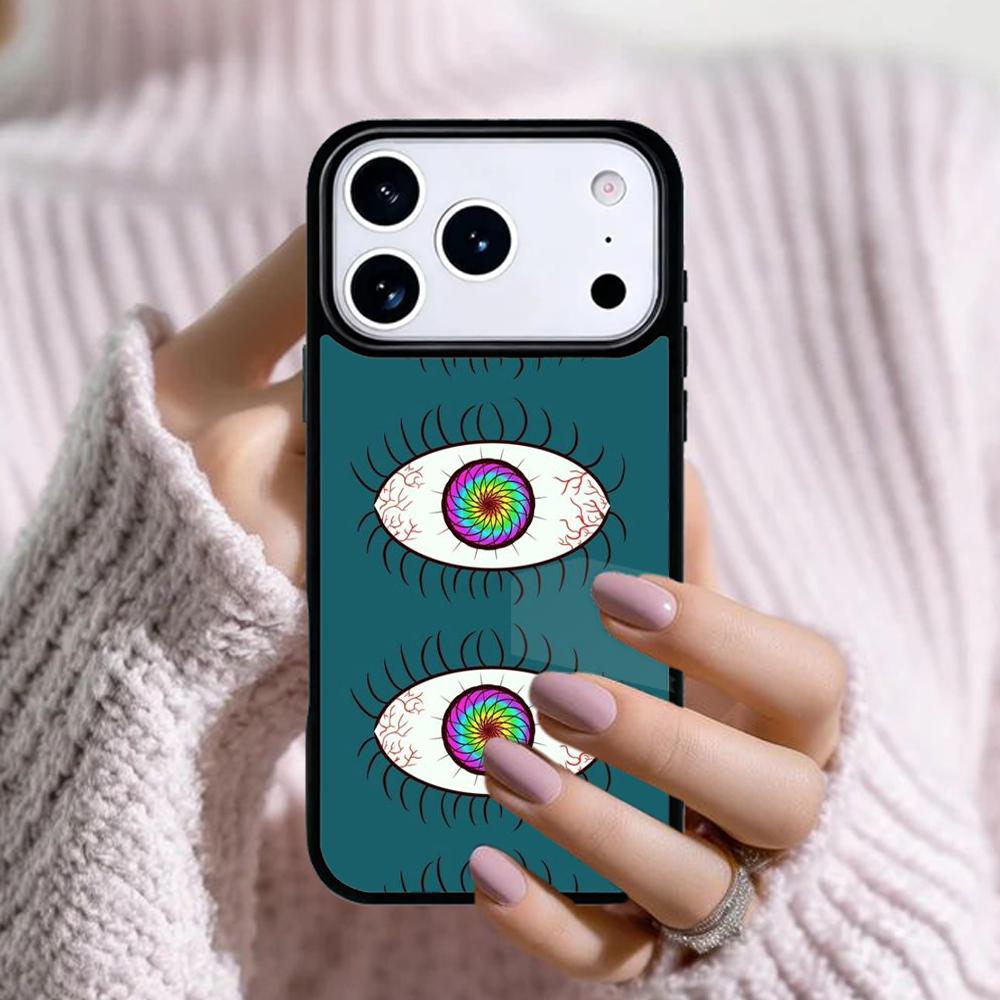 Чехол для телефона с сумасшедшим узором из глазных яблок Для Apple iPhone 17 Air 16E 15 14 Plus 13 12 11 Pro Max Mini Funda Cover