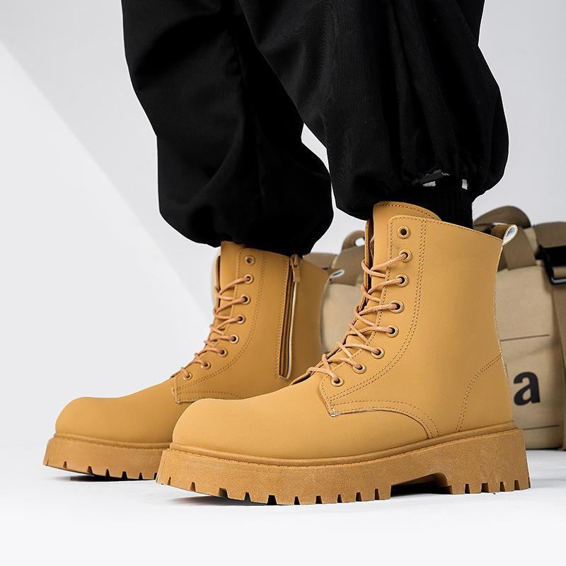 Британский стиль ретро высокие ботинки Martin мужские туфли на платформе локомотив кожаные ботинки большого размера высокие кожаные ботинки дезерты большой yell