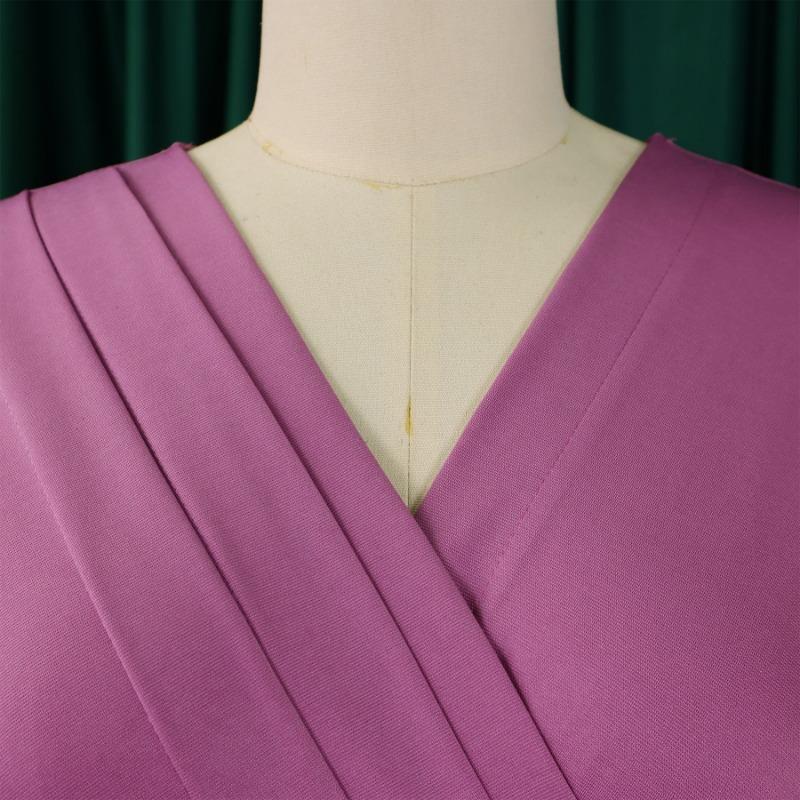 Женское летнее новое однотонное платье с короткими рукавами и V-образным вырезом на талии