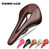 Bicycle Saddle Breathable Hollow Design PU Leather Soft Comfortable Seat MTB Mountain Road Bike One-Piece Cushion Cycling Parts
