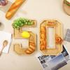 Fillable Wood Number Serving Tray Decorative Food Platter Serving Trays  Snack Food Cake Cookies