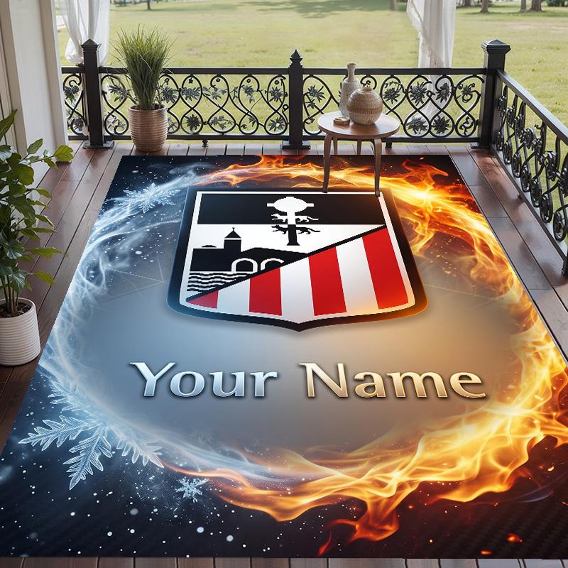 Custom Text Printed Rug Athletic Bilbao FC Non Slip Floor Carpet For Home Room Decor