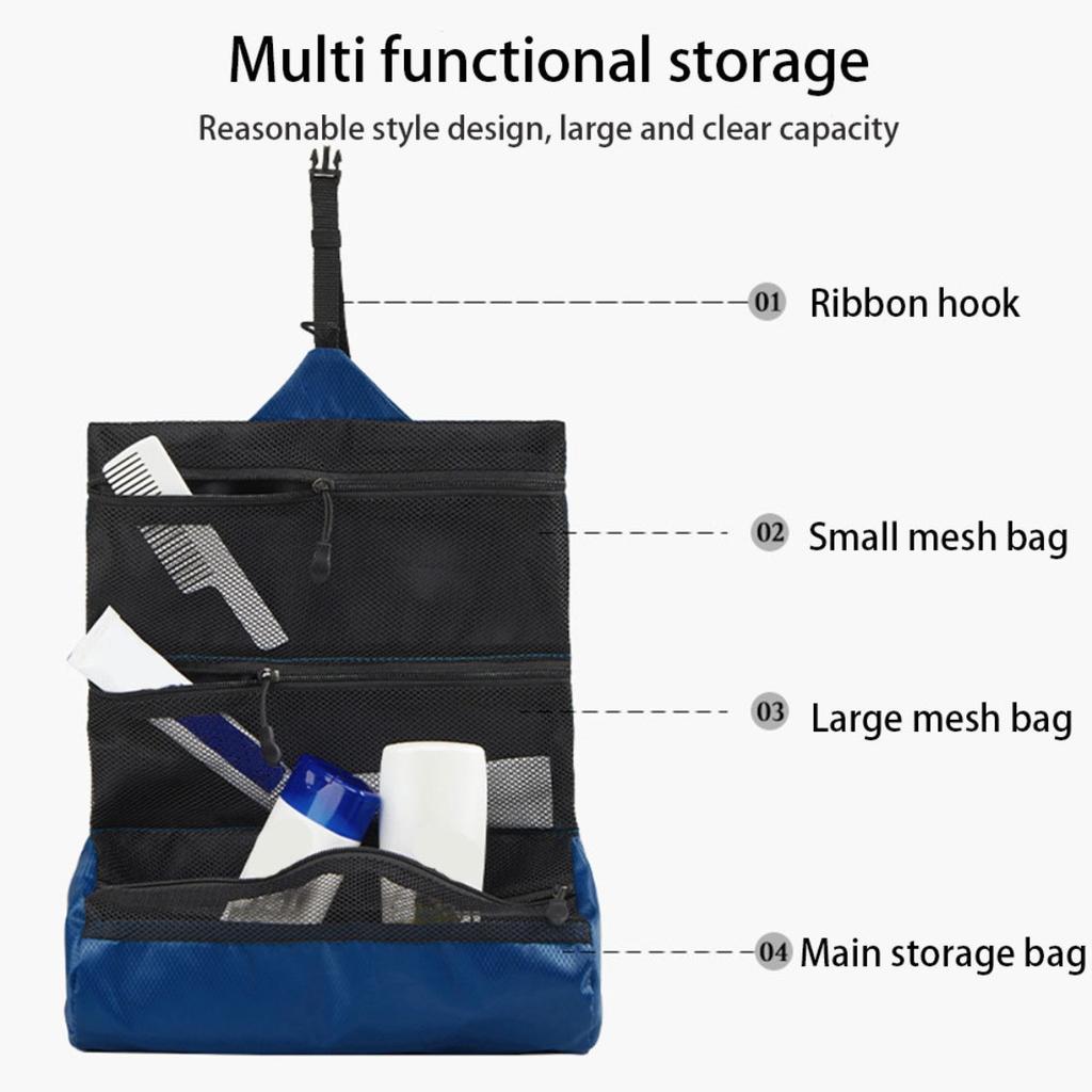 Travel Waterproof Toileting Bag for Men, Camping Storage for Business Trips, Foldable Portable Bag, Toileting Set