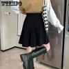 WTEMPO Knitted Pleated Skirts Women Elastic High Waist Sweater Skirts Spring Autumn Solid Casual Knitting Ribbed Mini Skirts