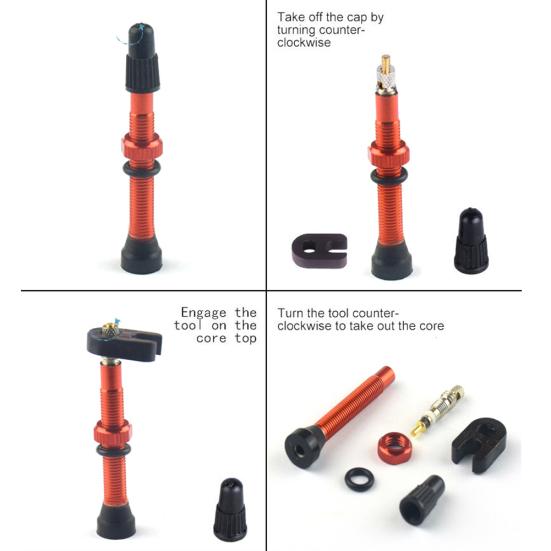 2 шт. 55/60/78 мм Дорожный МТБ Велосипед Велосипед Бескамерные Шины Сплав Ниппели Presta