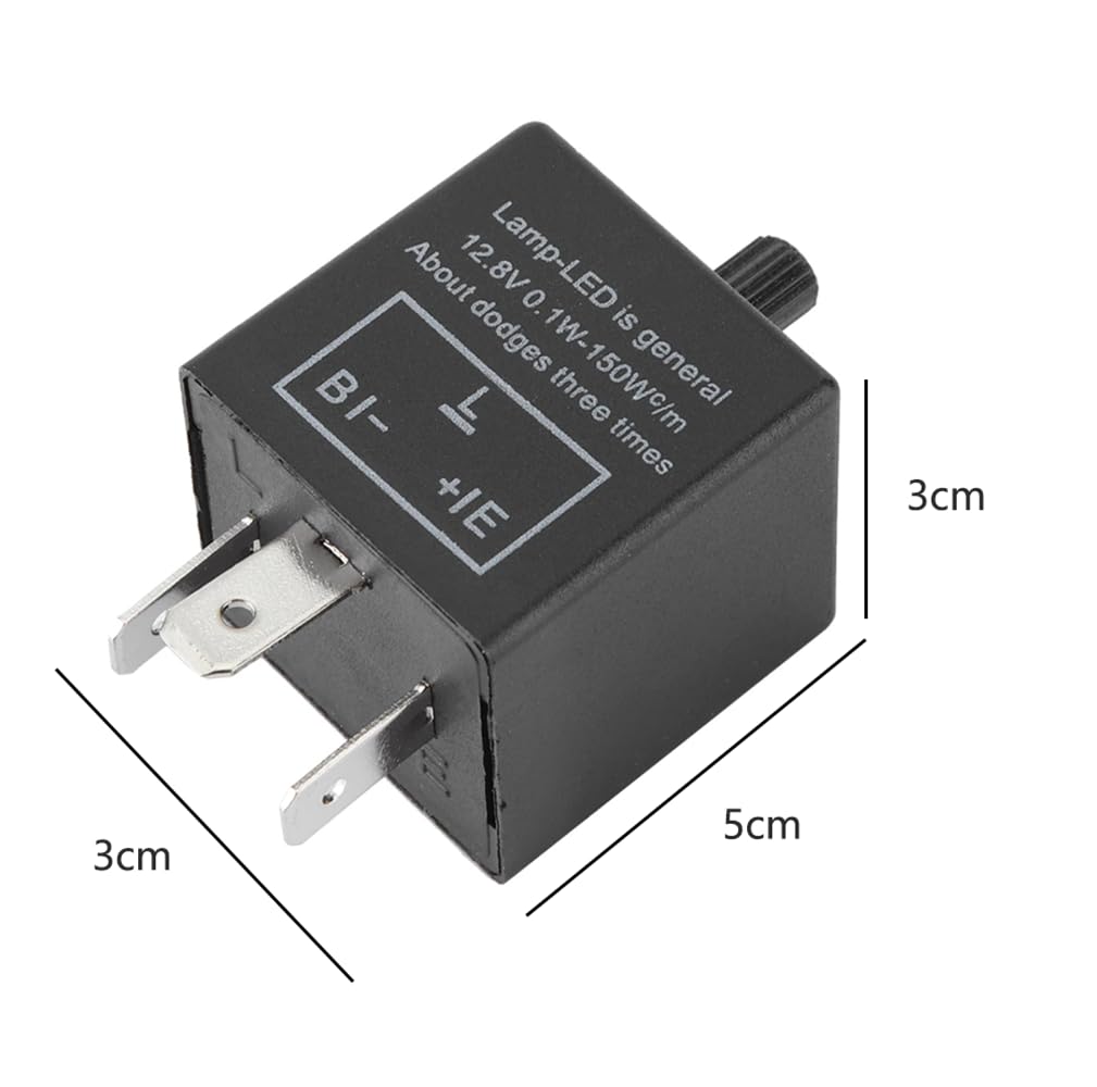 YFFSFDC Flasher Relay 3 Pin Turn Signal Relay CF14 Flash Speed Adjustable LED Flasher Relay for Motorcycle