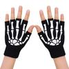 1Pair Fashion for Men Women Luminous Gloves Skull Claw Bone Party Supplies Halloween DIY Decoration Keep Warm Half-finger Gloves