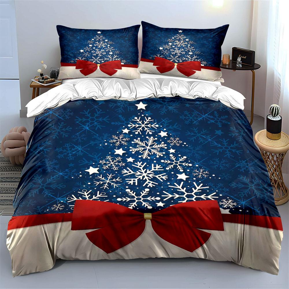 Christmas Snowflake Bedding Set Bedding Duvet Cover Set Duvet Cover Pillowcases (1 * Duvet Cover 2 * Pillowcases, without duvet insert)