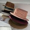 French pleated flat top straw hat women's spring summer seaside vacation straw hat sunshade sunscreen fashion travel flat top hat