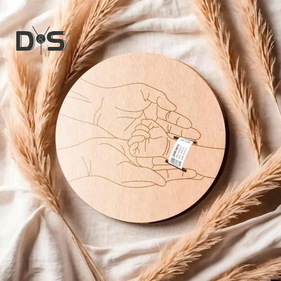 Wooden Baby Birth Wristband Display Board with Base Smooth Edge Burr Free Newborn Arrival Hand-Carved Versatile Plaque