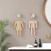 1 Pair Solid Wood Bathroom Sign Men's and Women's WC Door Sign Restroom Sign  Toilet Door Decoration