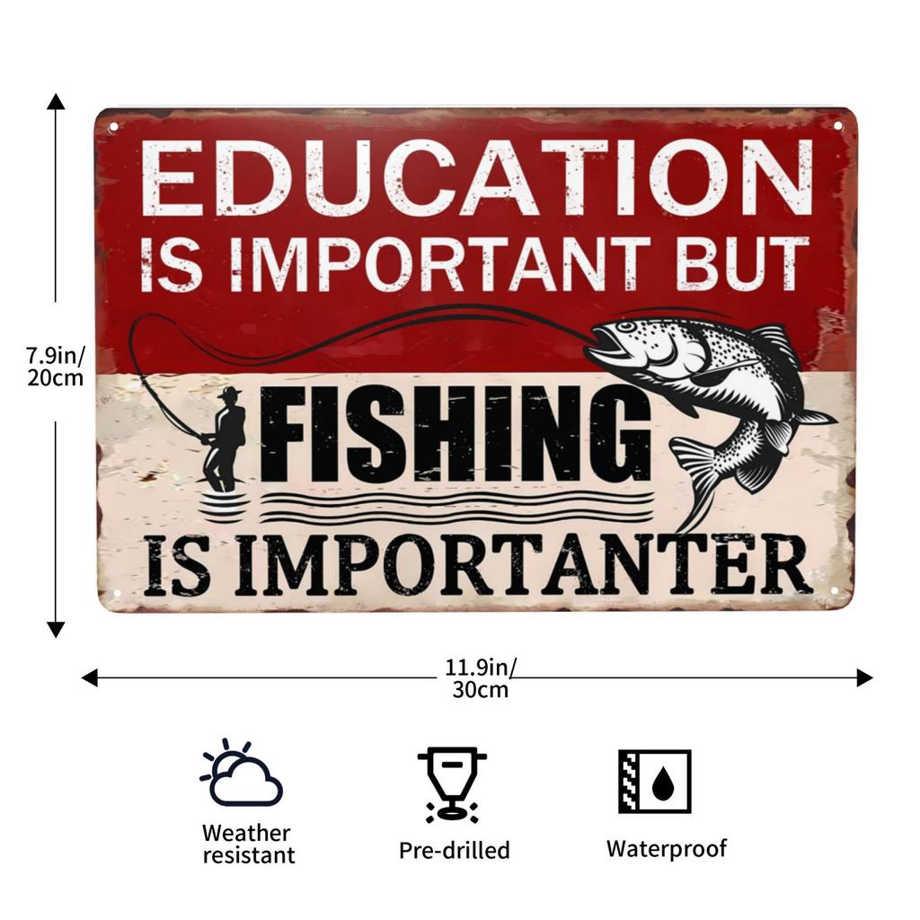 Винтажные металлические знаки для рыбалки, домик для рыбы, знак «дом у озера», подарки для рыбака, настенное искусство для рыбалки, забавный декор для дома 8x12 дюймов