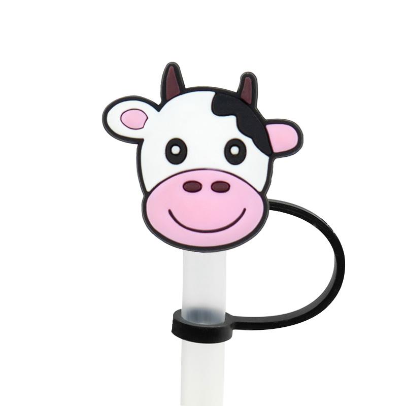 Straw Cover  High Quality Silicone Oceans Animal Reusable Dustproof Fishing Straw Toppers Covers for Cup Accessories