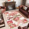 Floral Theme Crystal Velvet Rug Personalized Custom Name Text Soft Floor Mat Home Decor