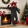 Winter Unisex Carnivorous Flower Onesie Pajamas Flannel One Piece Sleepwear Long Sleeve Hooded Christmas Pjs Loungewear