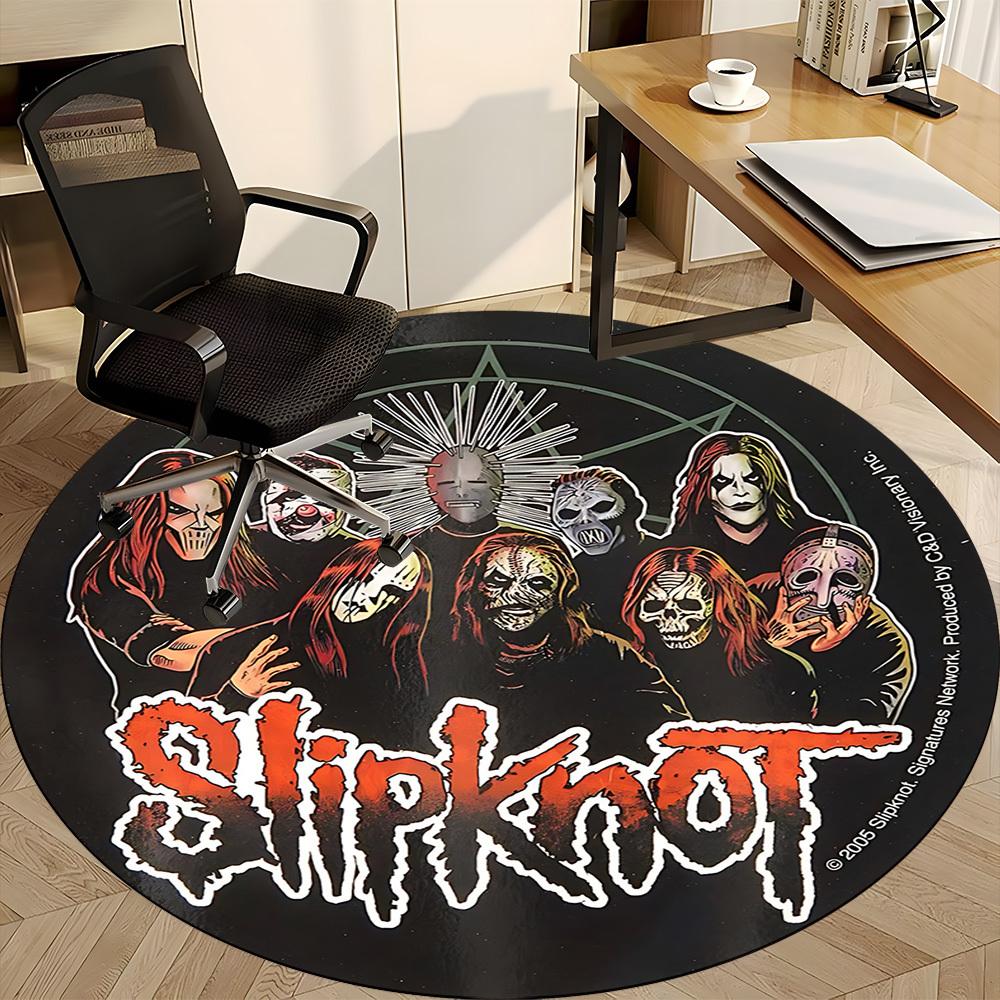 1 шт. Круглый ковер с логотипом группы Slipknot для офиса, комнатный коврик, подходящий для офиса, спальни, гостиной, домашнего декора, декора комнаты a0926050