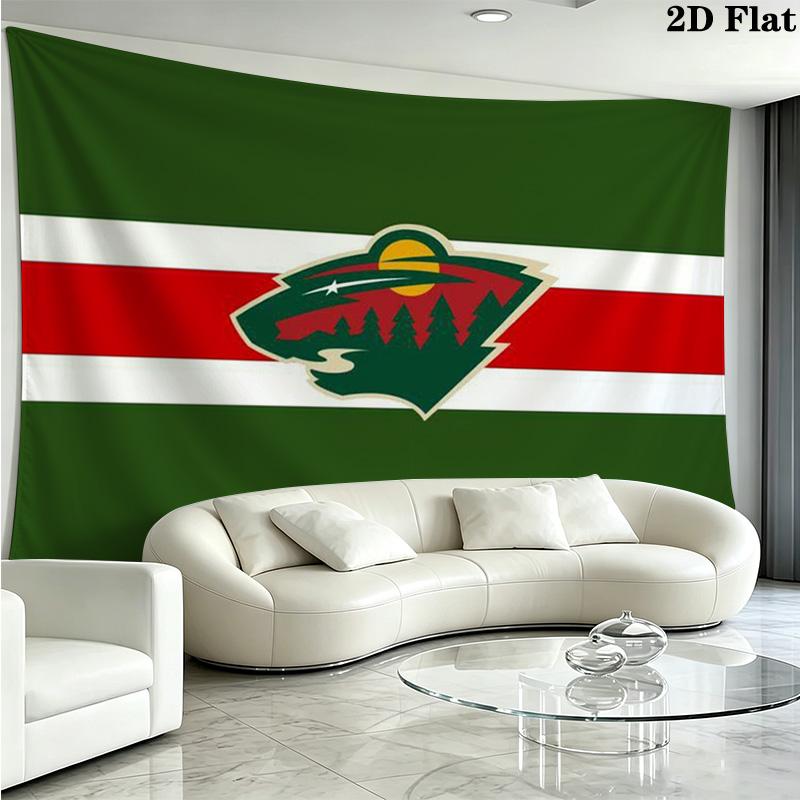 Minnesota wild Logo Wall Tapestry Aesthetic Wall Hanging Printed Fabric Blanket Decorative Tapestries for Bedroom Living Room Home Decor