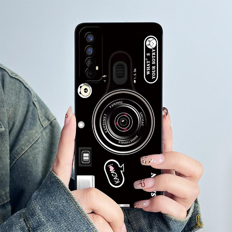 For Realme 7 RMX2151 RMX2155 Phone Case Realme7 4G Back Cover Soft Silicone Sweet Lovely Cartoon Panda Flower Printed Coque Capa