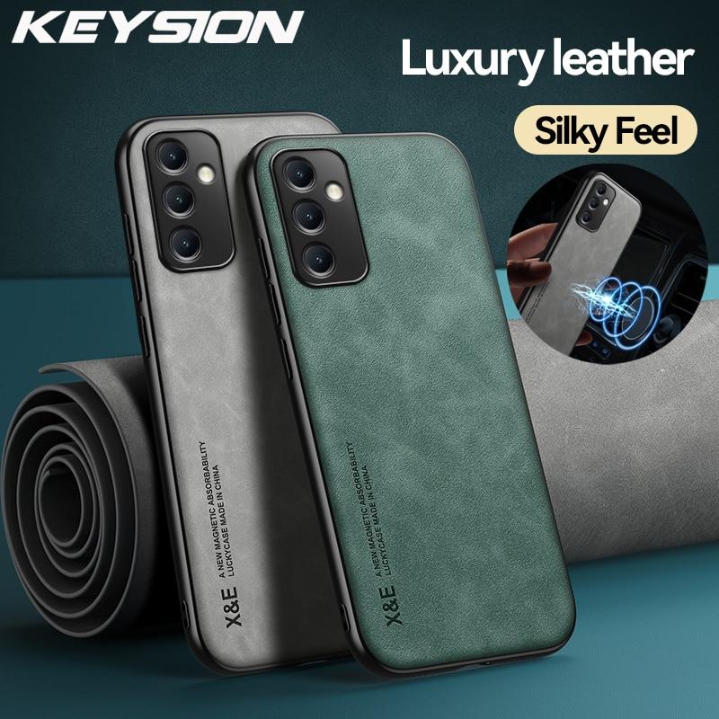KEYSION Роскошный кожаный чехол в стиле ретро для Samsung A24 A23 5G, силиконовая противоударная задняя крышка для телефона Galaxy A23 A24 4G