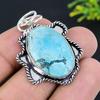 Natural Tibetan Turquoise Gemstone 925 Sterling Silver Pendant 1.85" K1F59